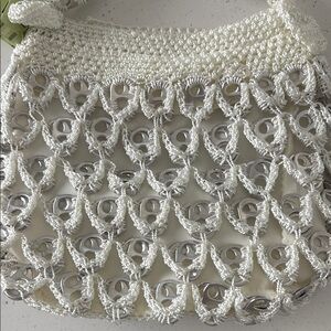 NWT White Crochet Shoulder Bag